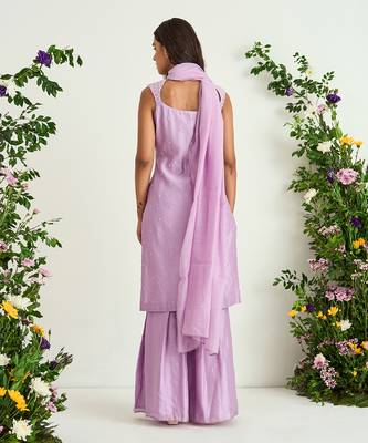 Purple silk chanderi sharara set 2