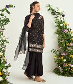 Black georgette sharara set