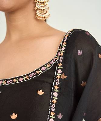 Black georgette sharara set 3