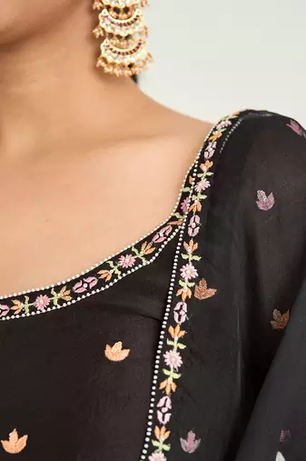 Black georgette sharara set