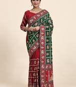 Maroon Traditional Festive Wear Heavy Embroiderd Saree