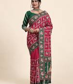 Pink Traditional Festive Wear Heavy Embroiderd Saree