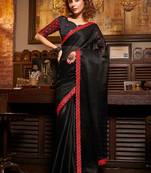 Black Sitara Chiffon Fancy Ethnic Partywear Saree