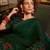 Green Colour Gold Coin Chiffon Fabric Desiner Embroidered Partywear Saree
