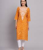 Yellow Colour Traditional Bandhej Designer Rajasthani Festive Kurti