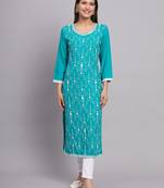 Yellow Colour Ethnic Lukhnowi Chikankari Work Girlish Kurti Collection