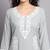 Gray Colour Smart And Traditional Festive Chikankari Work Kurti
