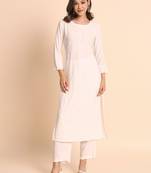 Pink Colour Ethnic Chikankari Work Fancy Girlish Kurti