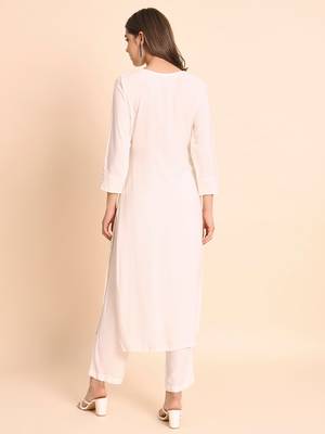 Pink Colour Ethnic Chikankari Work Fancy Girlish Kurti 2