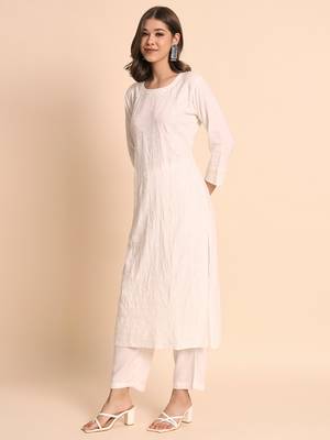 Pink Colour Ethnic Chikankari Work Fancy Girlish Kurti 4