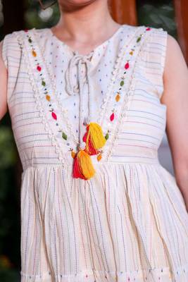  Off White Colour Kurti With Fancy Resham Embroidery And Girlish Looks 3