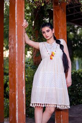  Off White Colour Kurti With Fancy Resham Embroidery And Girlish Looks 4