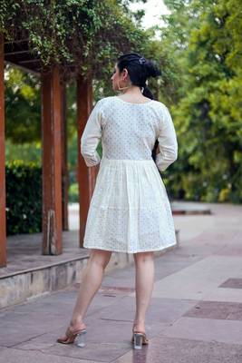  Off White Colour Kurti With Fancy Resham Embroidery And Girlish Looks 2