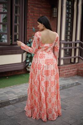 Pink Colour Ethnic Printed Long Kurti For Party Girlish Looks 2