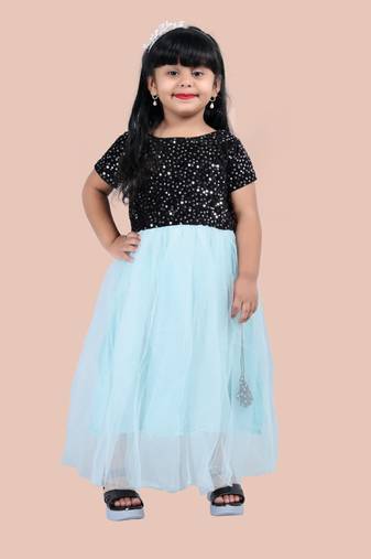 Shrithi fashion fab girls fit & flare velvet & net dress