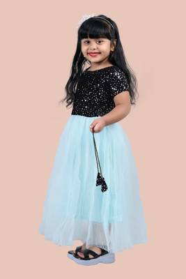 fit & flare velvet & net dress For girls 2