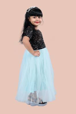 fit & flare velvet & net dress For girls 3
