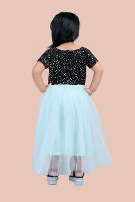 fit & flare velvet & net dress For girls 4