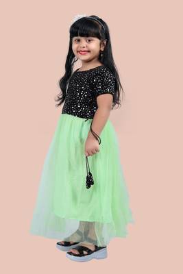 fit & flare velvet & net dress For girls 2