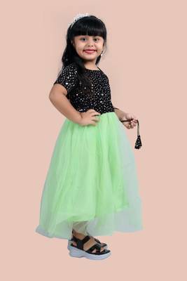 fit & flare velvet & net dress For girls 3