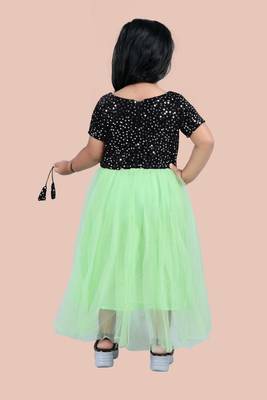 fit & flare velvet & net dress For girls 4