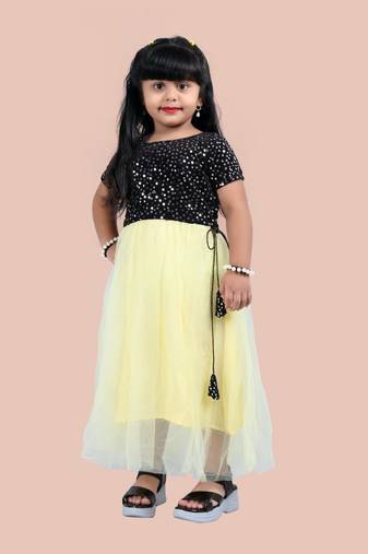 Shrithi fashion fab girls fit & flare velvet & net dress