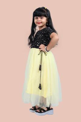fit & flare velvet & net dress For girls 2