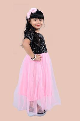 fit & flare velvet & net dress For girls 3