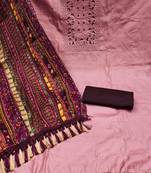 Women's pink heavy thread embrodiery with designer bandhani print dupatta zora silk dress material