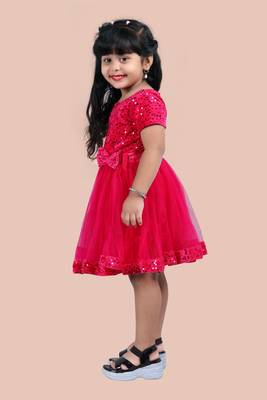 fit & flare velvet & net dress For girls 2