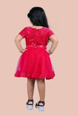 fit & flare velvet & net dress For girls 4