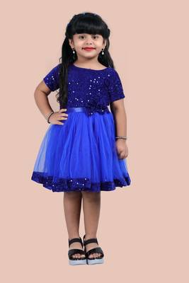 fit & flare velvet & net dress For girls 1