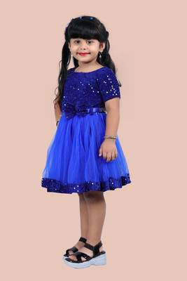 fit & flare velvet & net dress For girls 2