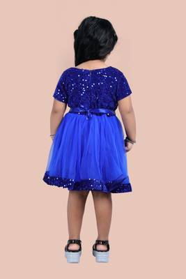 fit & flare velvet & net dress For girls 4