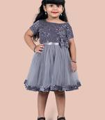 fit & flare velvet & net dress For girls