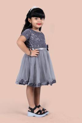 fit & flare velvet & net dress For girls 3