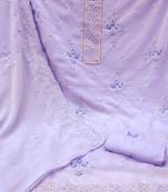 Women's purple unstitched sequence embrodiery with designer embroidered dupatta georgette dress material