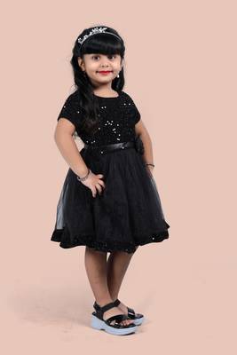fit & flare velvet & net dress For girls 3