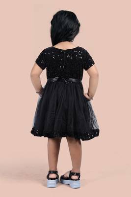 fit & flare velvet & net dress For girls 4