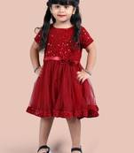 fit & flare velvet & net dress For girls