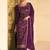 Purple color embroidered soft silk satin salwar suit