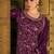 Purple color embroidered soft silk satin salwar suit