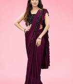 Shrithi Fashion Fab Women'S Ready To Wear Saree With Sequence Unstitched Blouse Piece
