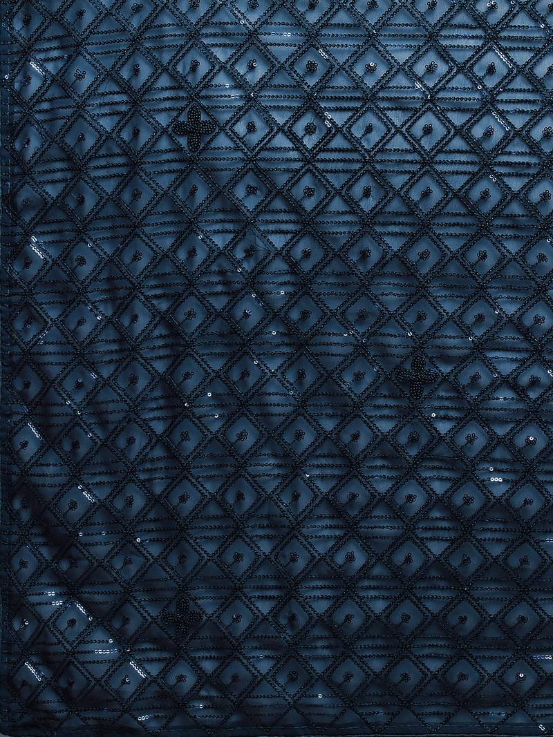 Blue Georgette With Sequence Work Saree