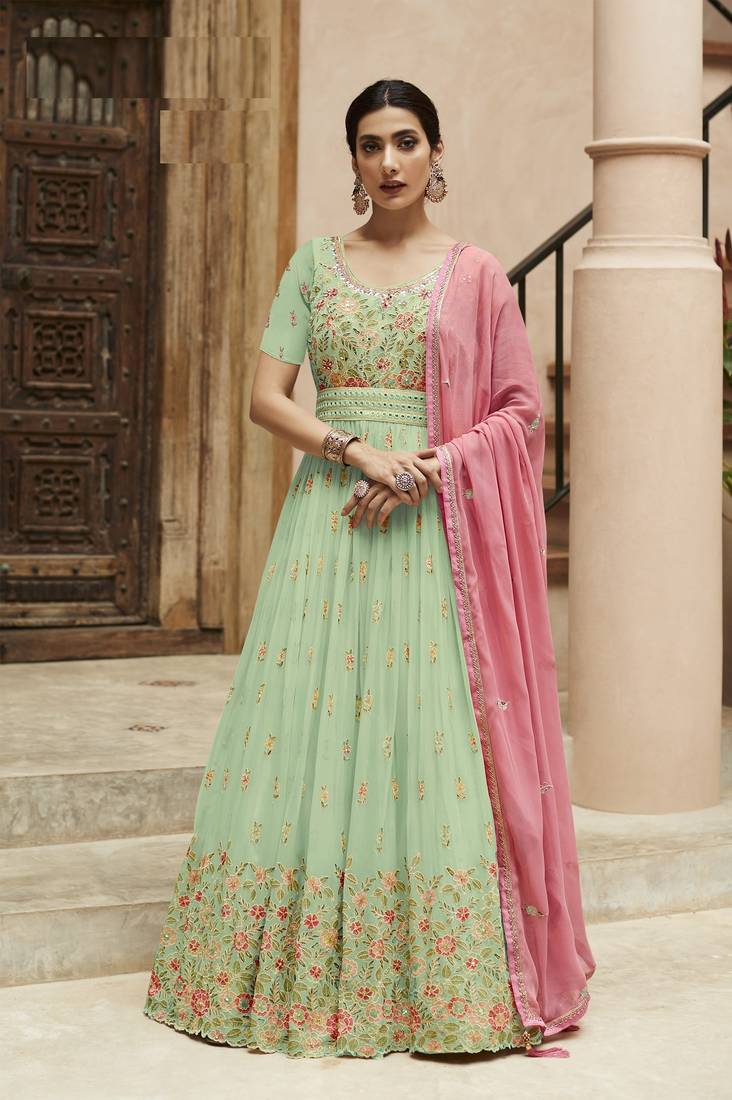 Pista Colour Amazing Anarkali Suit For Trending Ethnic Girlish Looks
