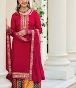 Heavy Embroidery Work Salwaar Kameez In Red Colour