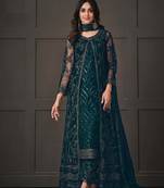 Teal Blue Colour Stylish Sequins Work Designer Salwaar Kameez Dress