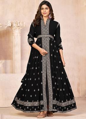 Black Colour Designer Anarkali Salwaar Kameez For Fancy Girlish Looks 1