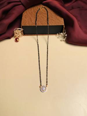 Latest gold plated american diamond mangalsutra 1