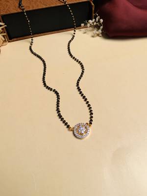 Latest gold plated american diamond mangalsutra 2